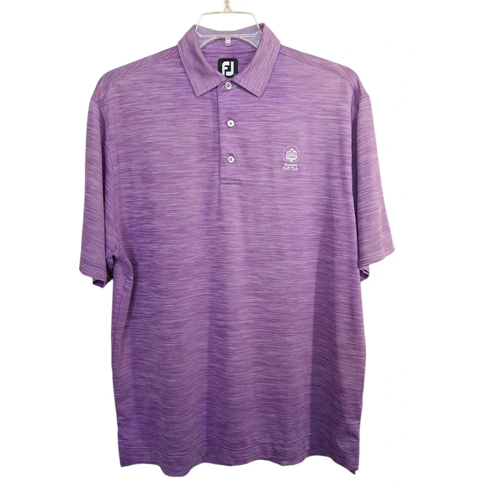 FootJoy Men's Polo Collared Shirt Size L Purple Short Sleeve Golf Casual‎ Summer